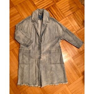 Free People Oversized Denim Trench